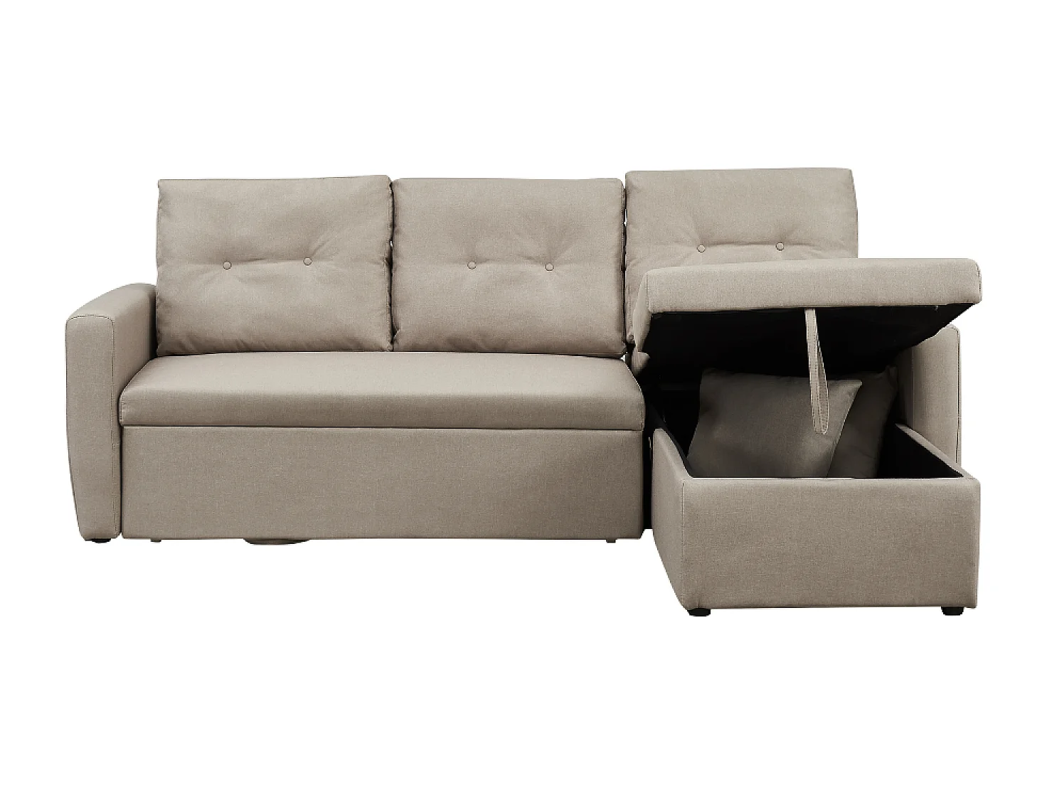 Canapé d'angle 4 places convertible beige MALMO