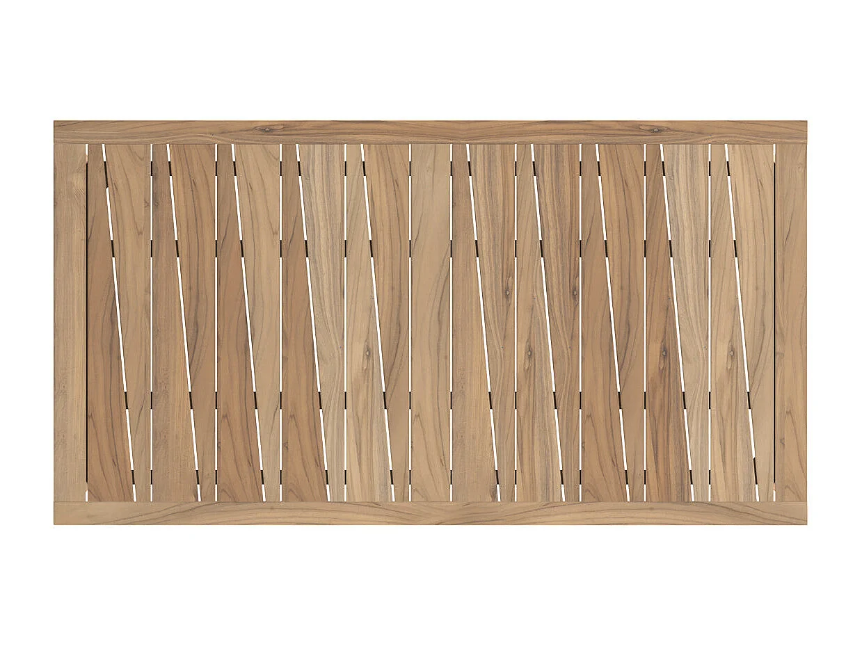 Tavolo e sedie da giardino 8 posti  legno di teak e resina intrecciata - Carmela