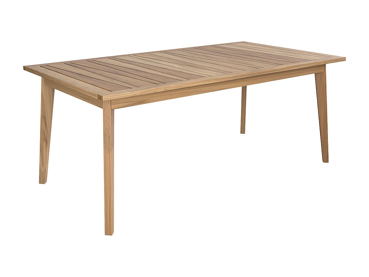 Tavolo e sedie da giardino 8 posti  legno di teak e resina intrecciata - Carmela