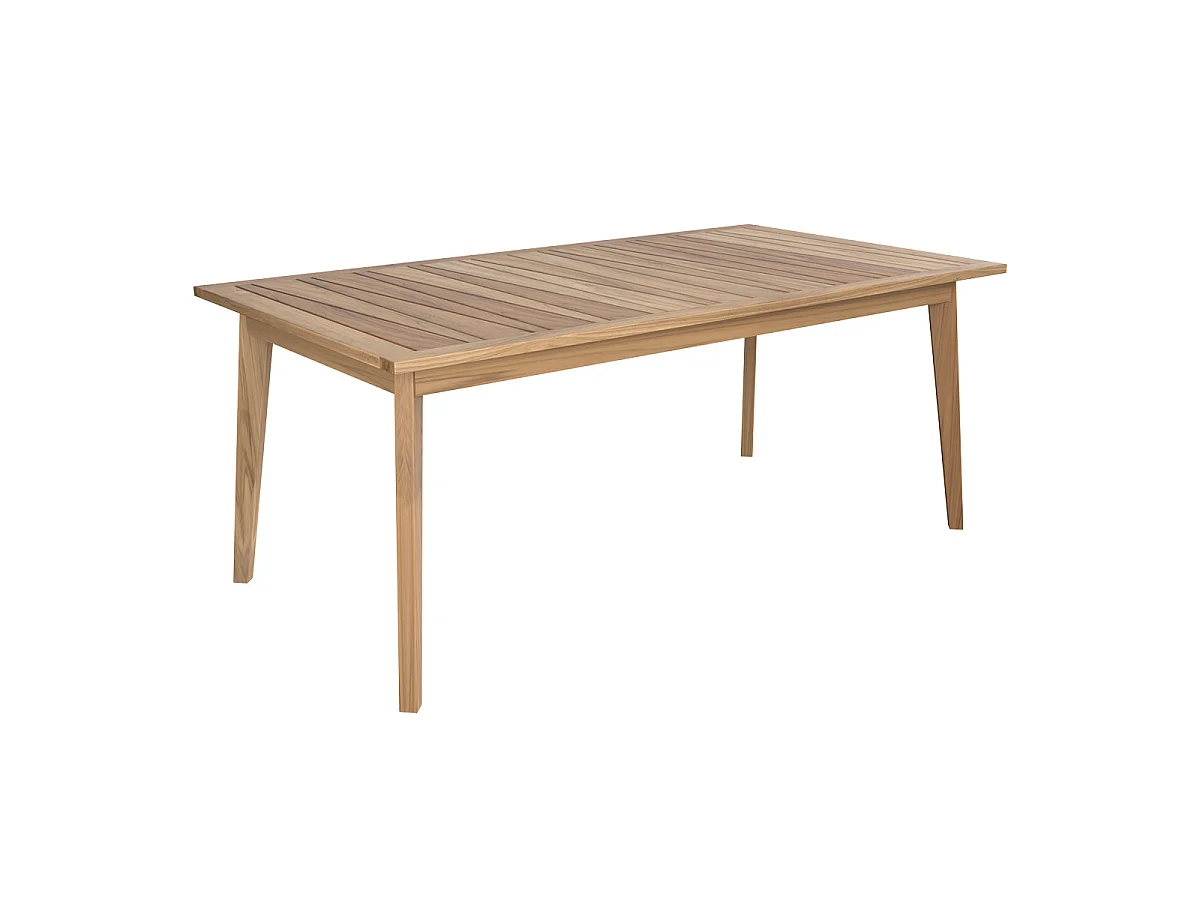 Tavolo e sedie da giardino 8 posti  legno di teak e resina intrecciata - Carmela