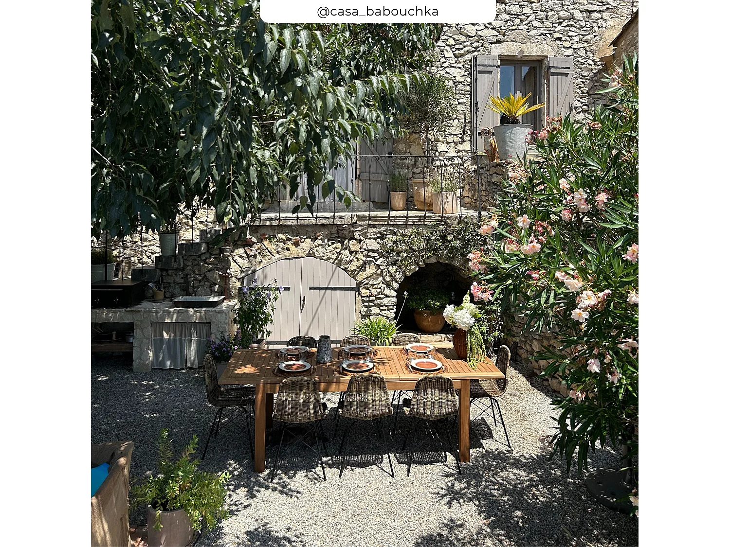 Tavolo e sedie da giardino 8 persone in legno e resina intrecciata - Tiptur