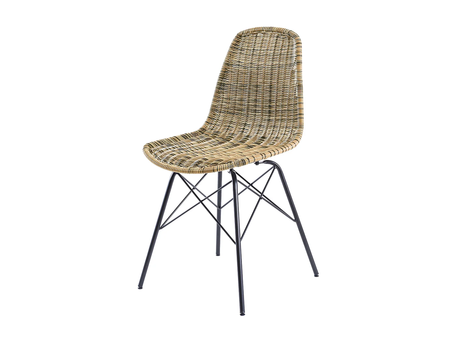 Tavolo e sedie da giardino 8 persone in legno e resina intrecciata - Tiptur