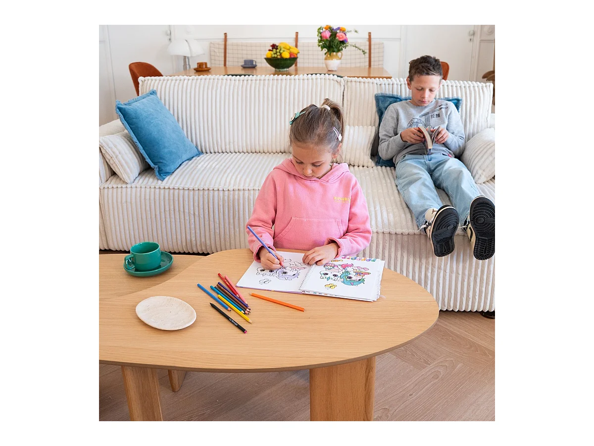 Table basse organique en bois 100 cm - Aria