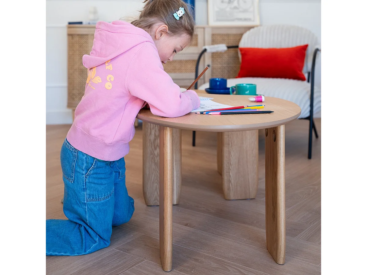 Table basse organique en bois 100 cm - Aria