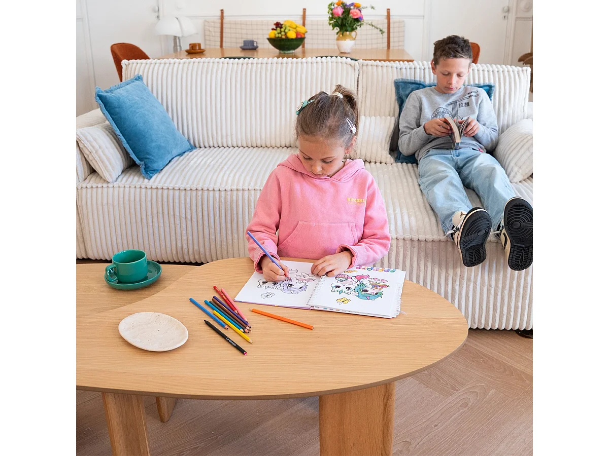 Table basse organique en bois 80 cm - Aria