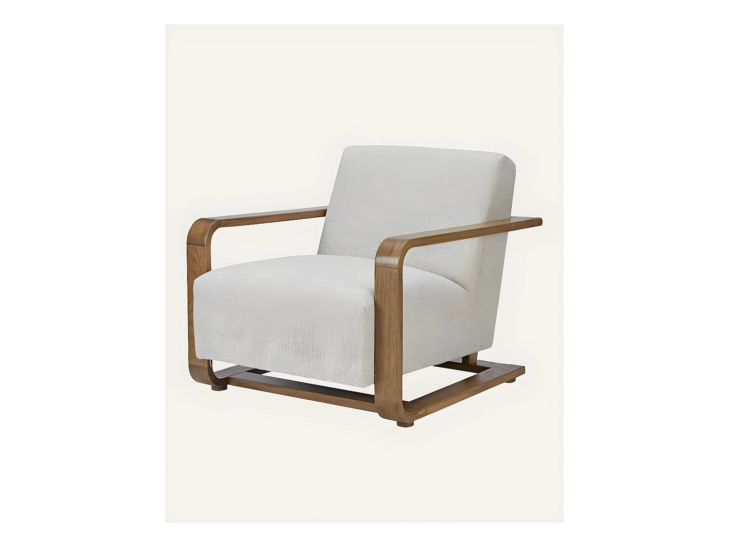 Rima - Fauteuil en bois massif chêne et en lin