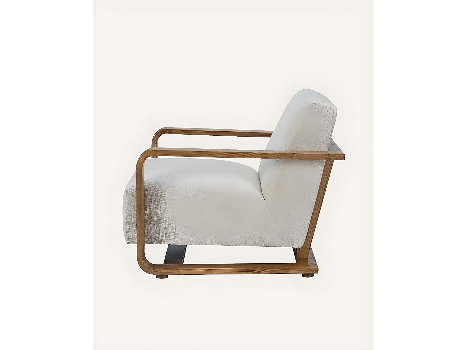 Rima - Fauteuil en bois massif chêne et en lin