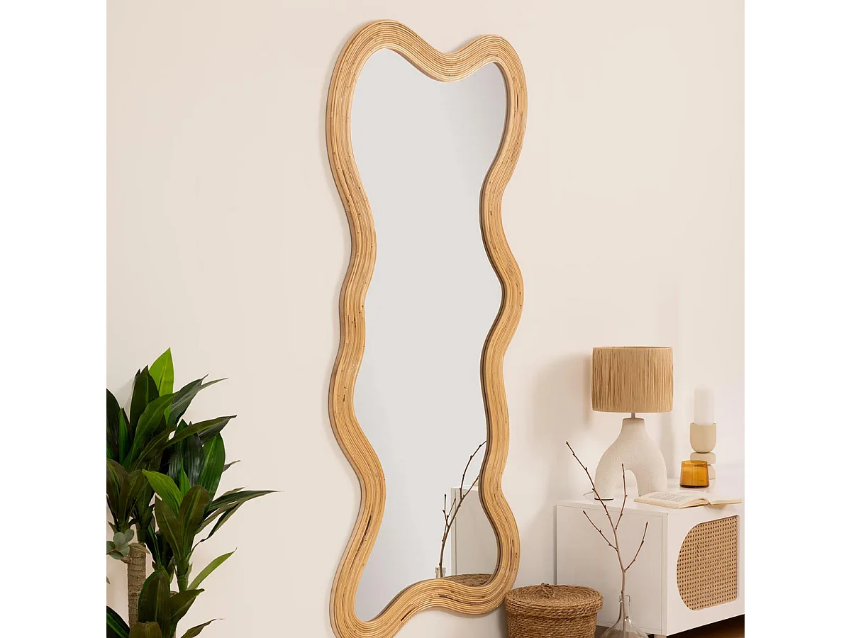 Miroir Mural Organique "Kim" 179cm Naturel