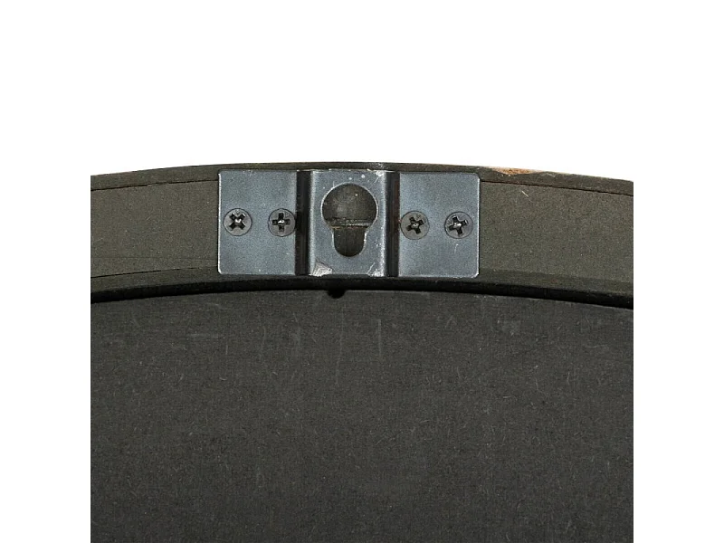 Grande Pendule murale Noir et Bois style vintage avec rouages mobiles D 80 cm