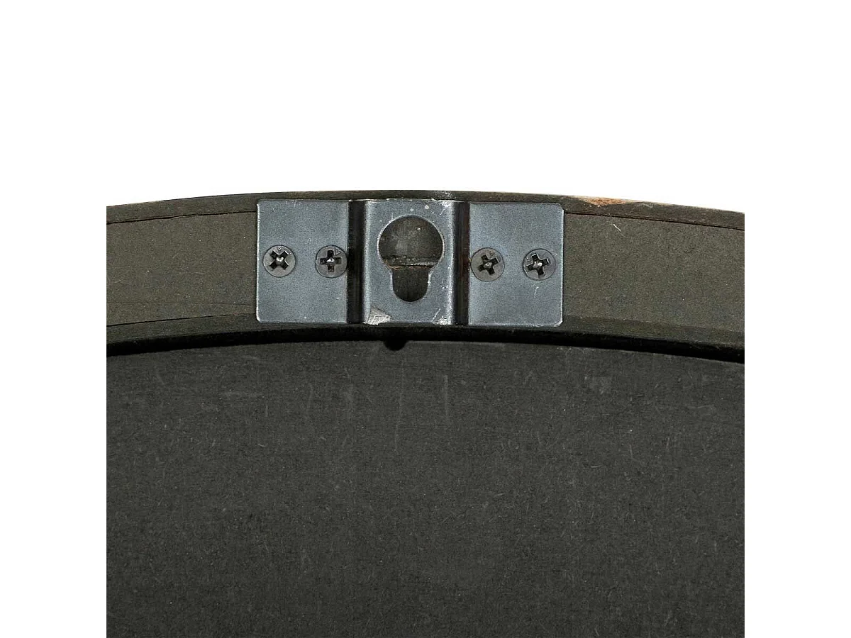 Grande Pendule murale Noir et Bois style vintage avec rouages mobiles D 80 cm