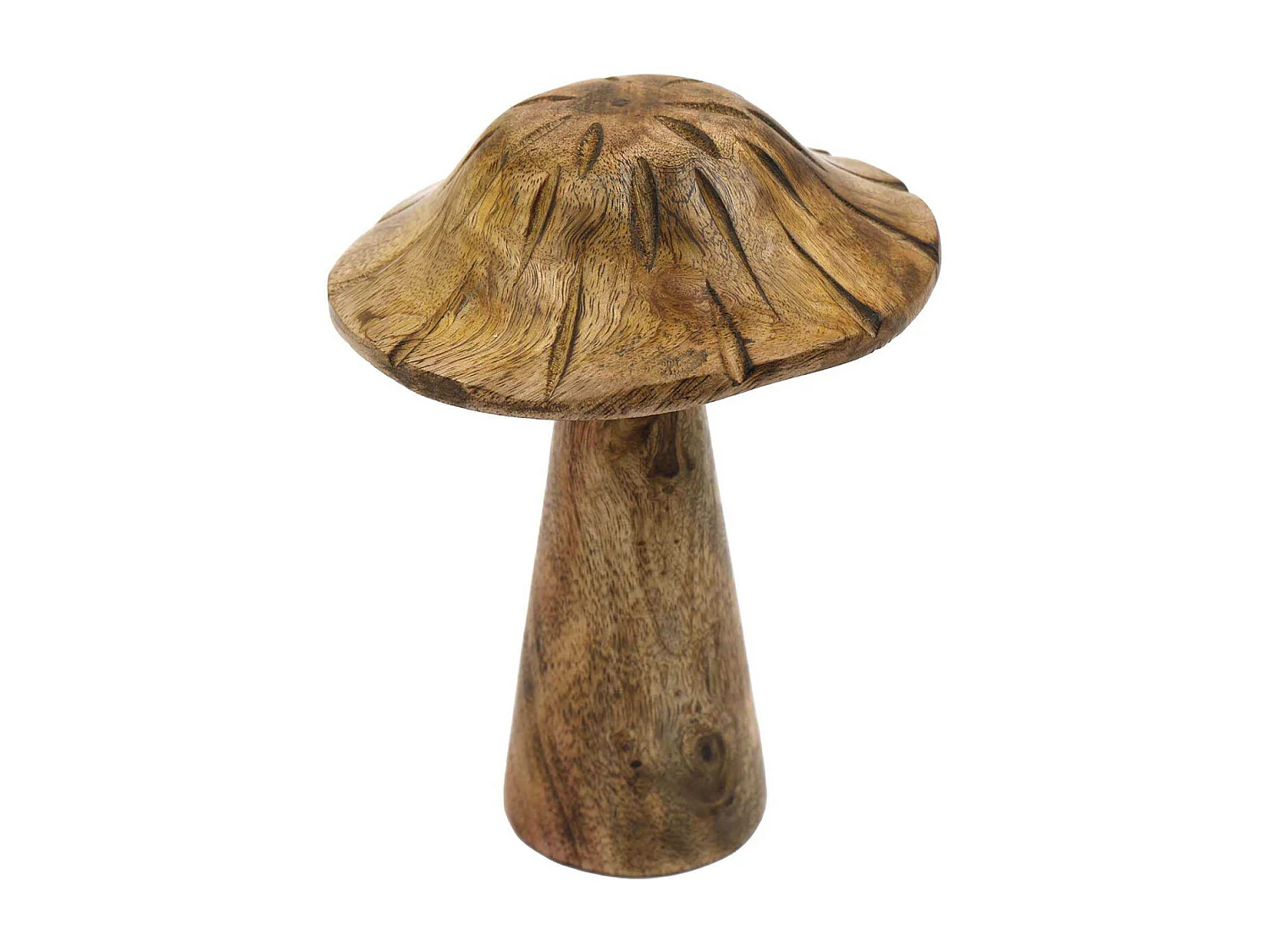 Champignon déco en manguier 18 x 15 cm