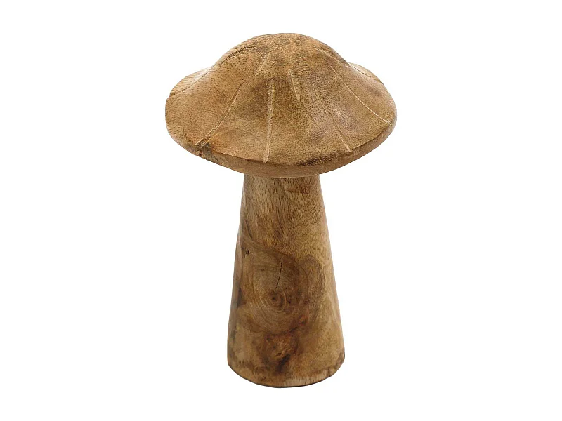 Champignon déco en manguier 15 x 12 cm