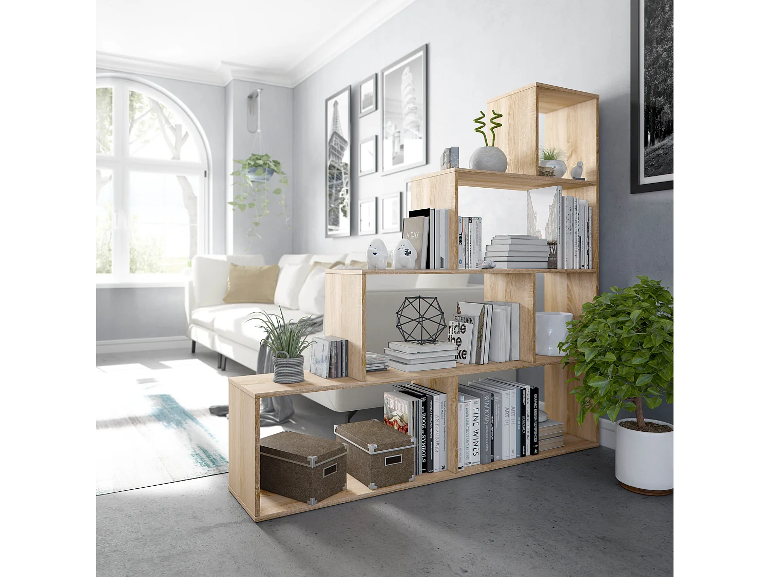 Étagère 6 cases - Coloris chêne - ET81009