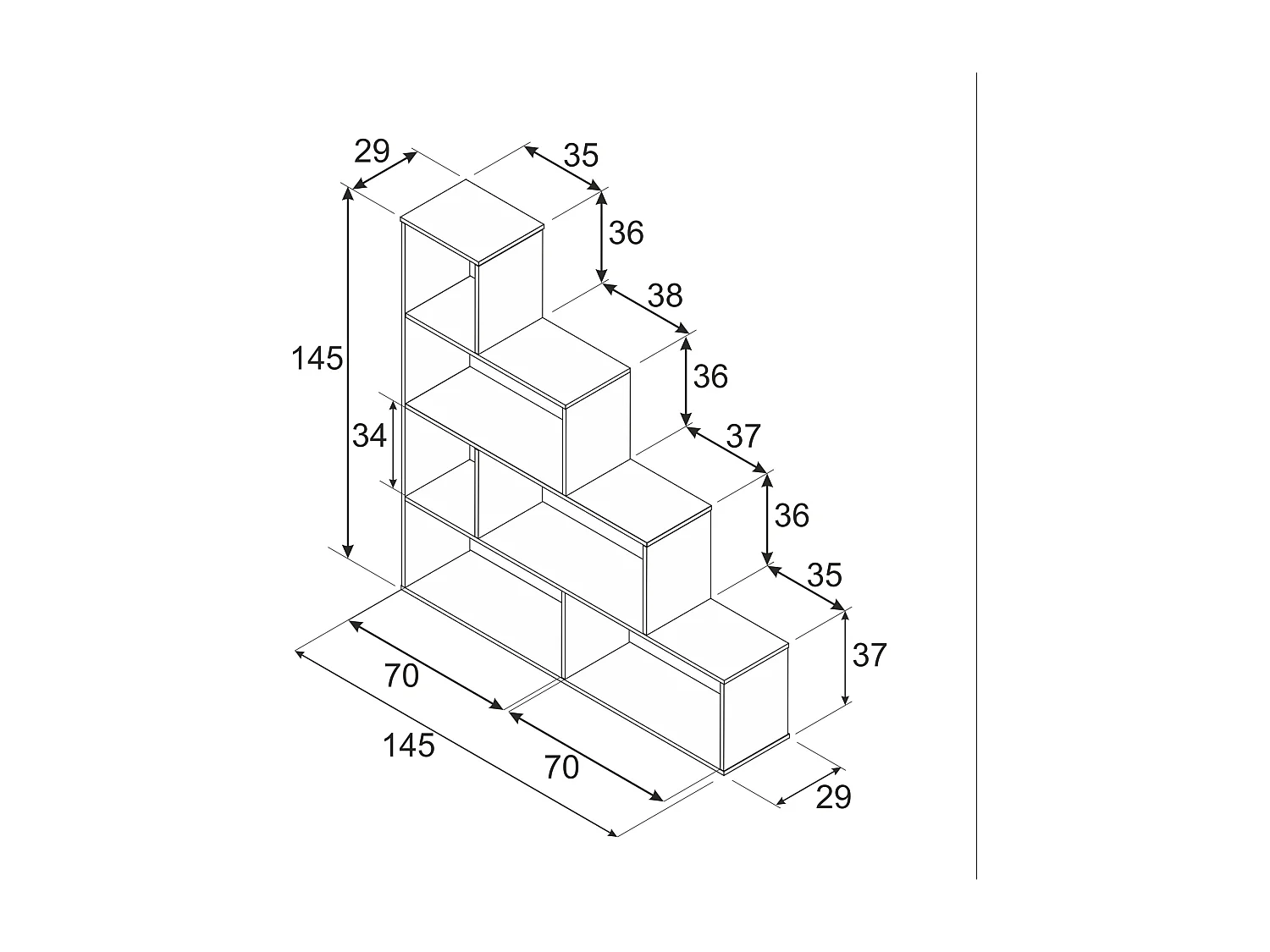 Étagère 6 cases - Coloris chêne - ET81009