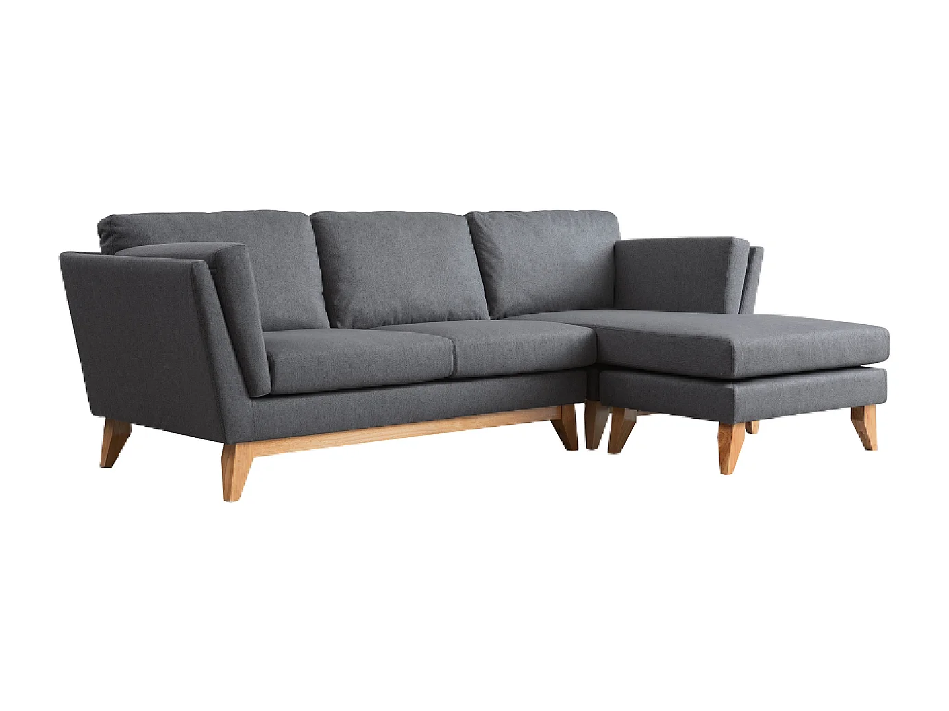 Canapé d'angle réversible 4 places en tissu gris foncé NORDEN