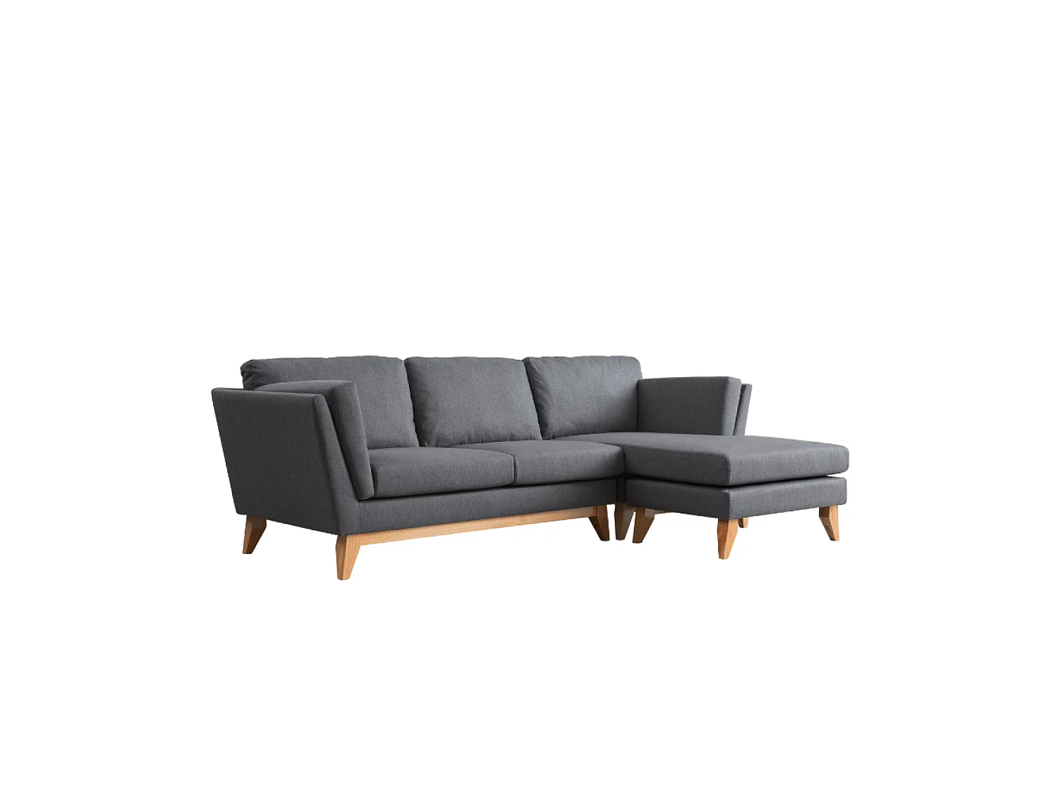 Canapé d'angle réversible 4 places en tissu gris foncé NORDEN