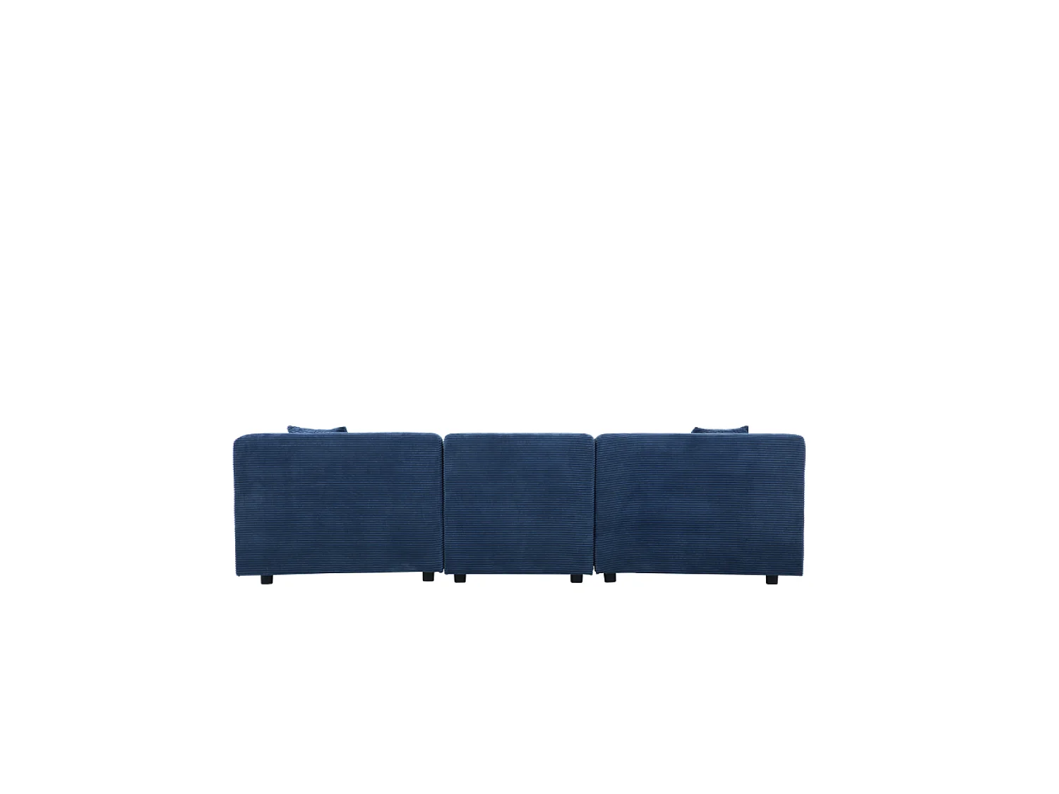 Sofá modular de 4 lugares em veludo cotelê azul Monroe