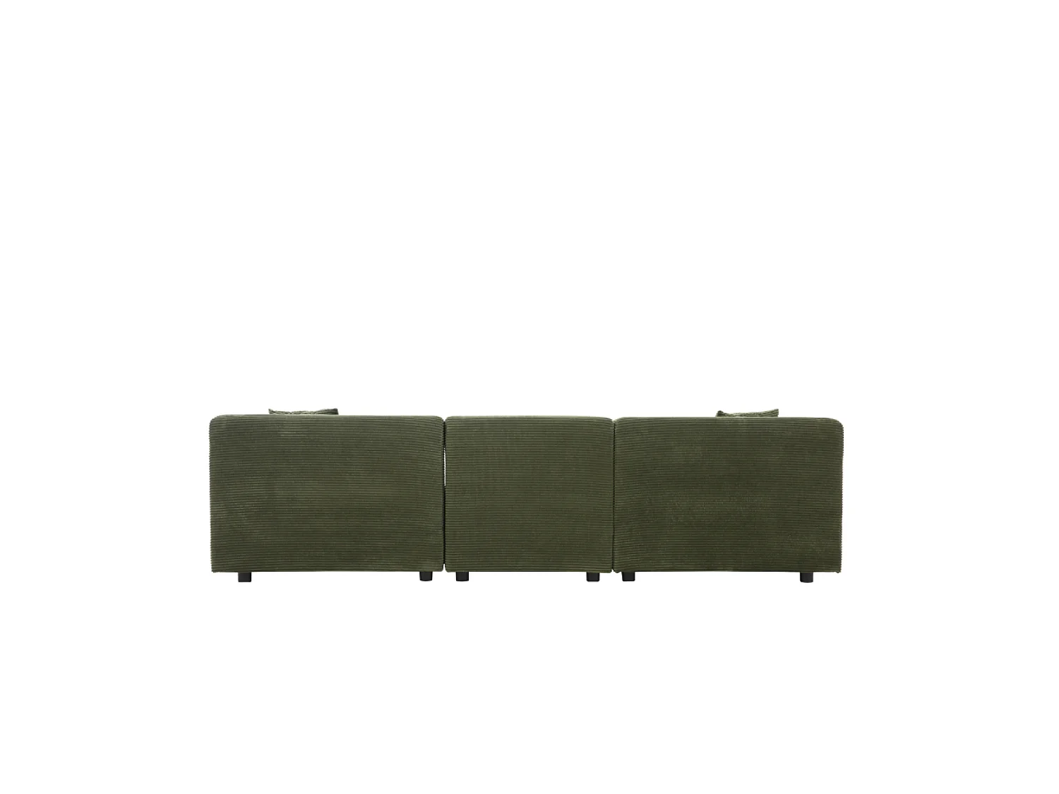 Canapé 3 places + 1 pouf en velours côtelé vert MONROE
