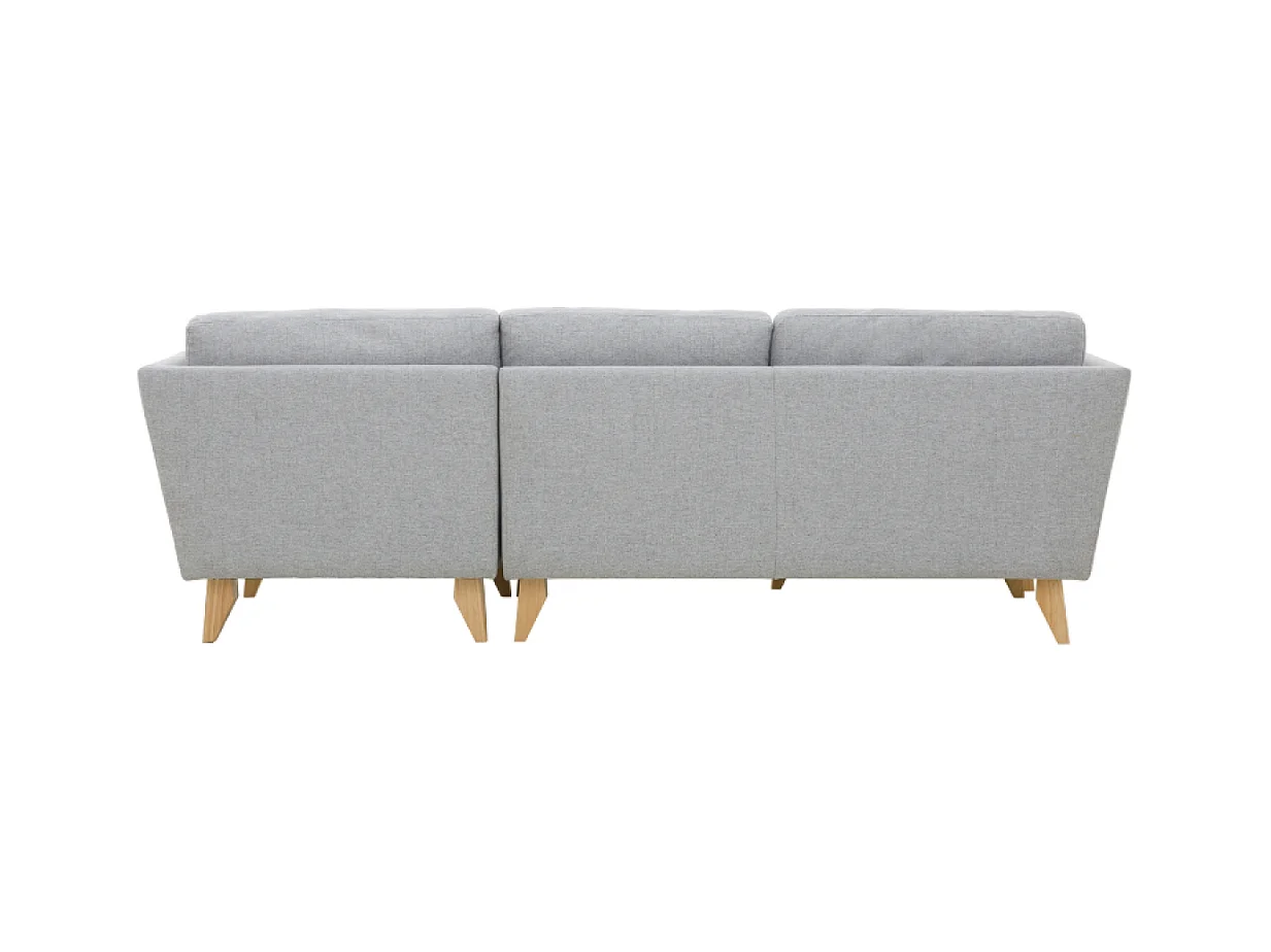 Divano angolare reversibile a 4 posti in tessuto grigio chiaro Norden