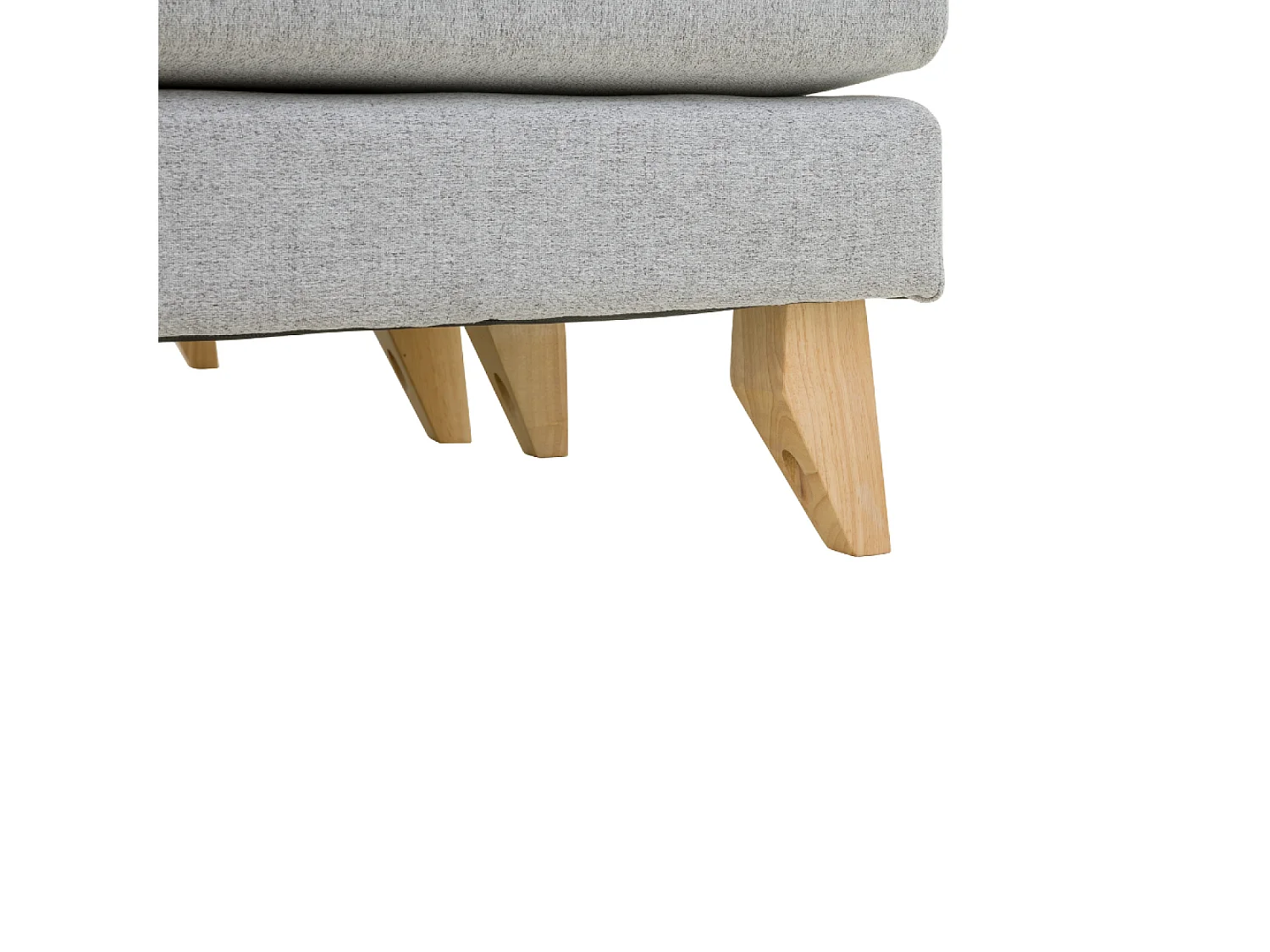 Divano angolare reversibile a 4 posti in tessuto grigio chiaro Norden