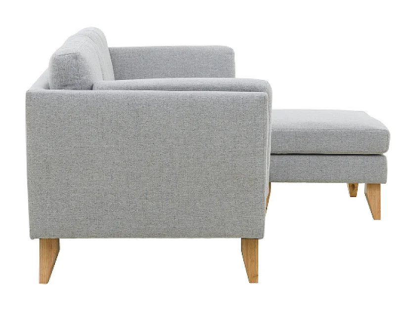 Canapé d'angle réversible 4 places en tissu gris clair NORDEN