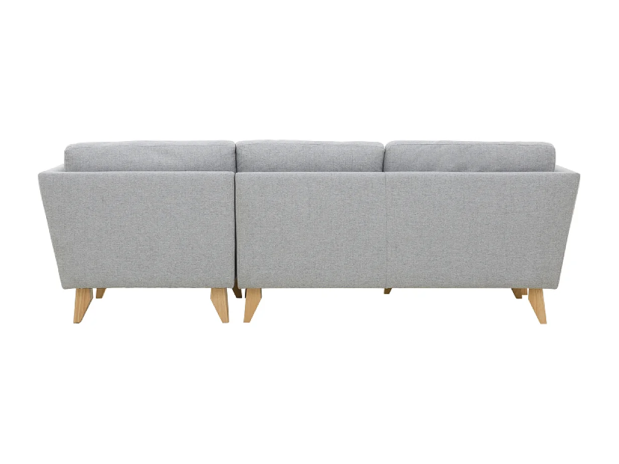 Sofá rinconera 4 plazas reversible en tejido gris claro Norden