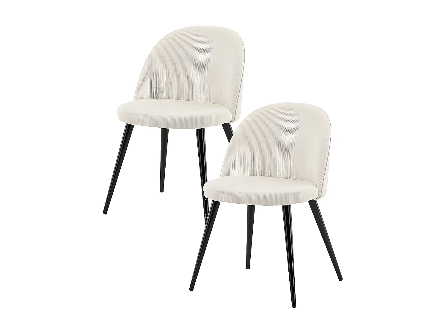 Skagen chaise de salle à manger velours côtelé beige,noir.