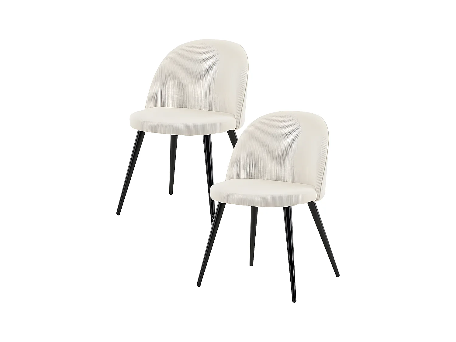 Skagen chaise de salle à manger velours côtelé beige,noir.