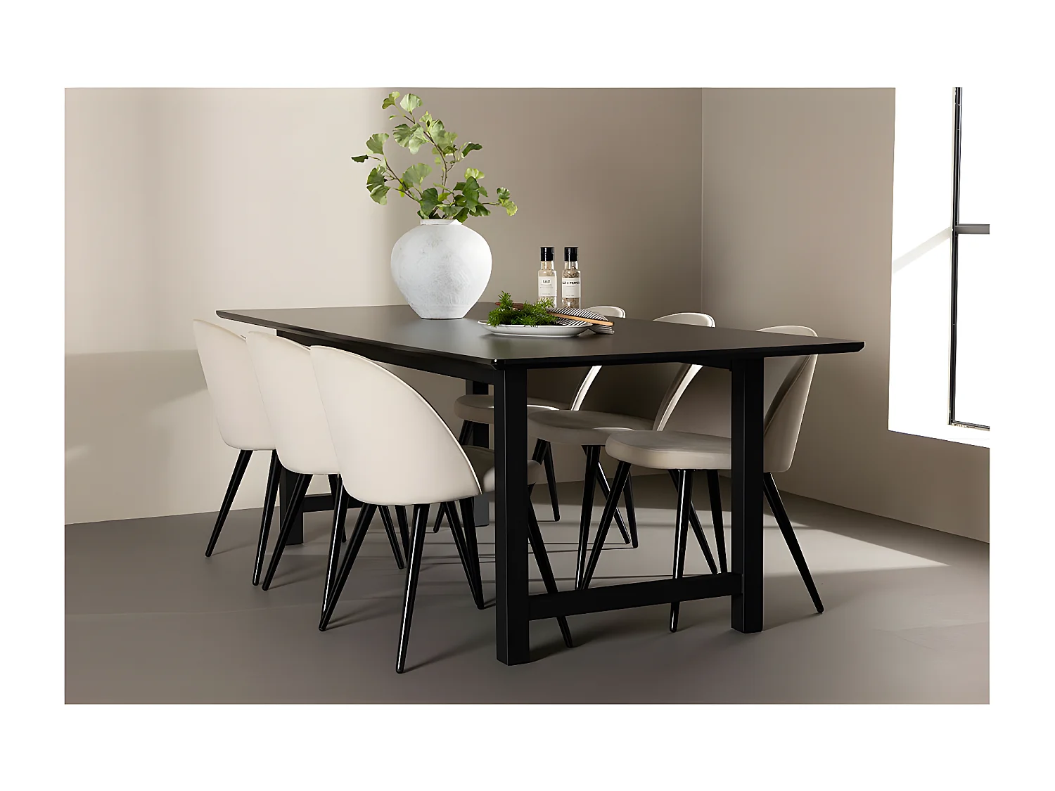 Oslo table de salle à manger 100x220cm noir.