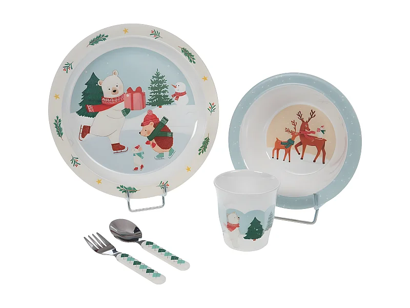 Coffret déjeuner 5 pièces hiver patinoire