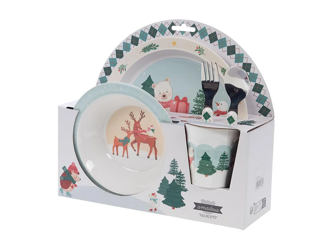 Coffret déjeuner 5 pièces hiver patinoire