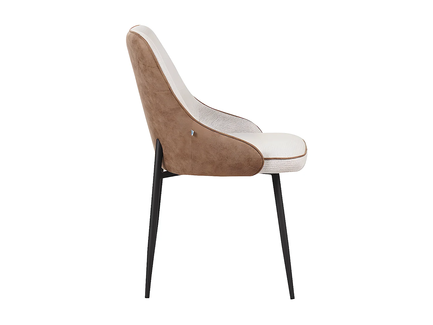 Chaise bicolore beige/marron pieds métal noir Milo