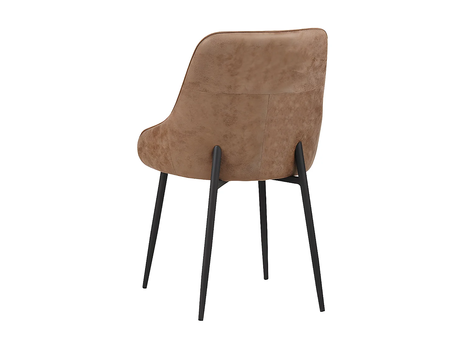 Chaise bicolore beige/marron pieds métal noir Milo