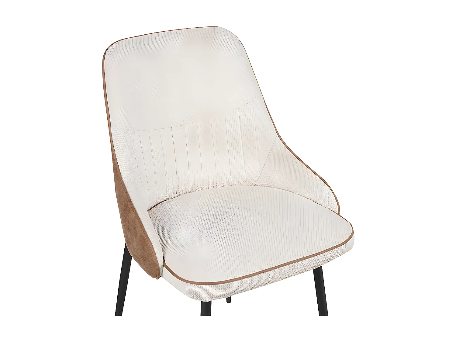 Chaise bicolore beige/marron pieds métal noir Milo