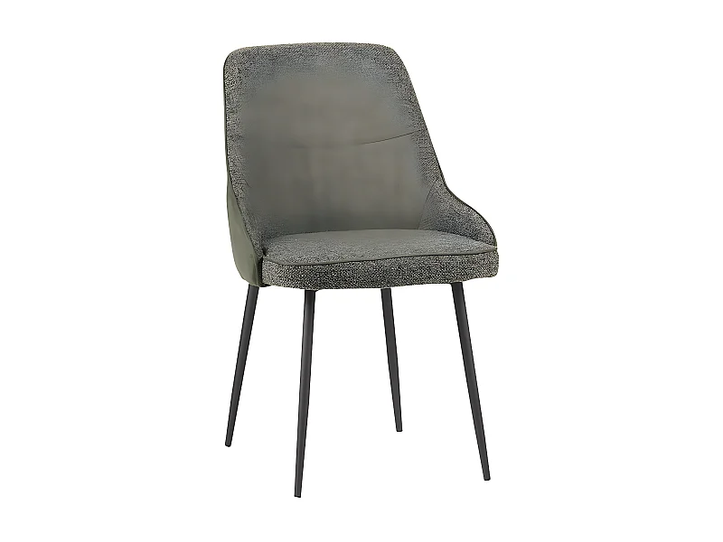 Chaise bicolore vert chiné/vert pieds métal noir Milo