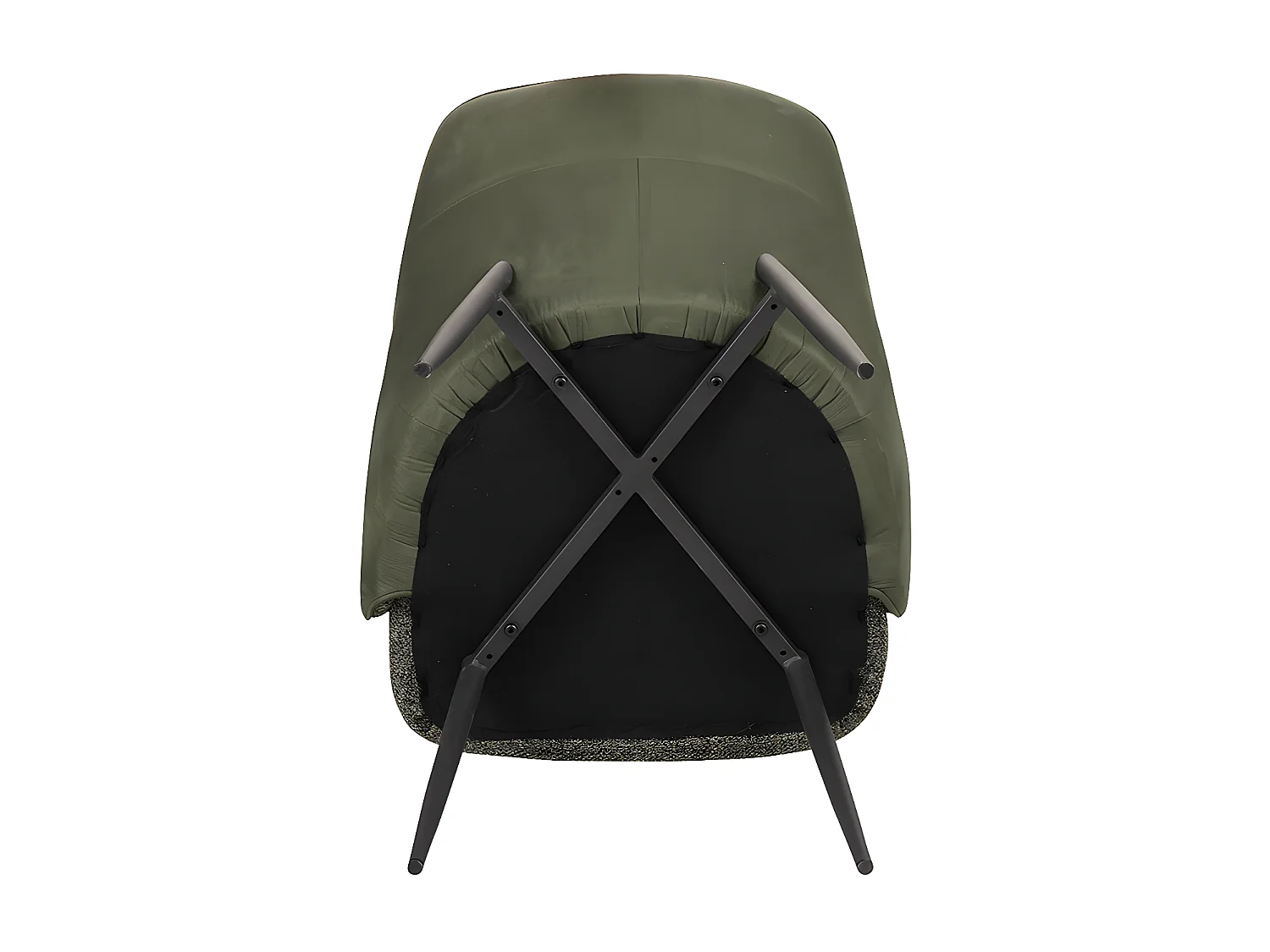 Chaise bicolore vert chiné/vert pieds métal noir Milo