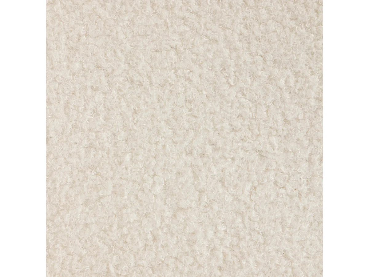 Chaise de table tissu Blanc à bouclettes et pieds en Bois