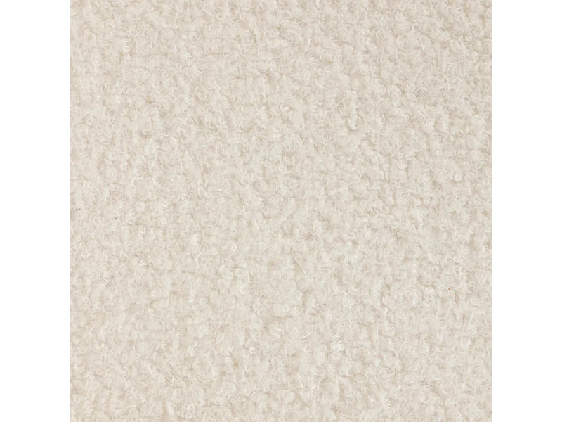 Chaise de table tissu Blanc à bouclettes et pieds en Bois