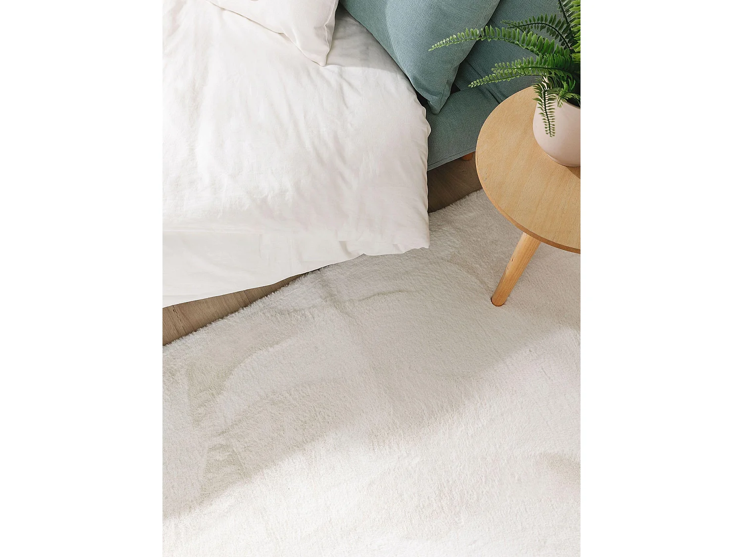 Tapis en fausse fourrure Furry Crème 80x300 cm