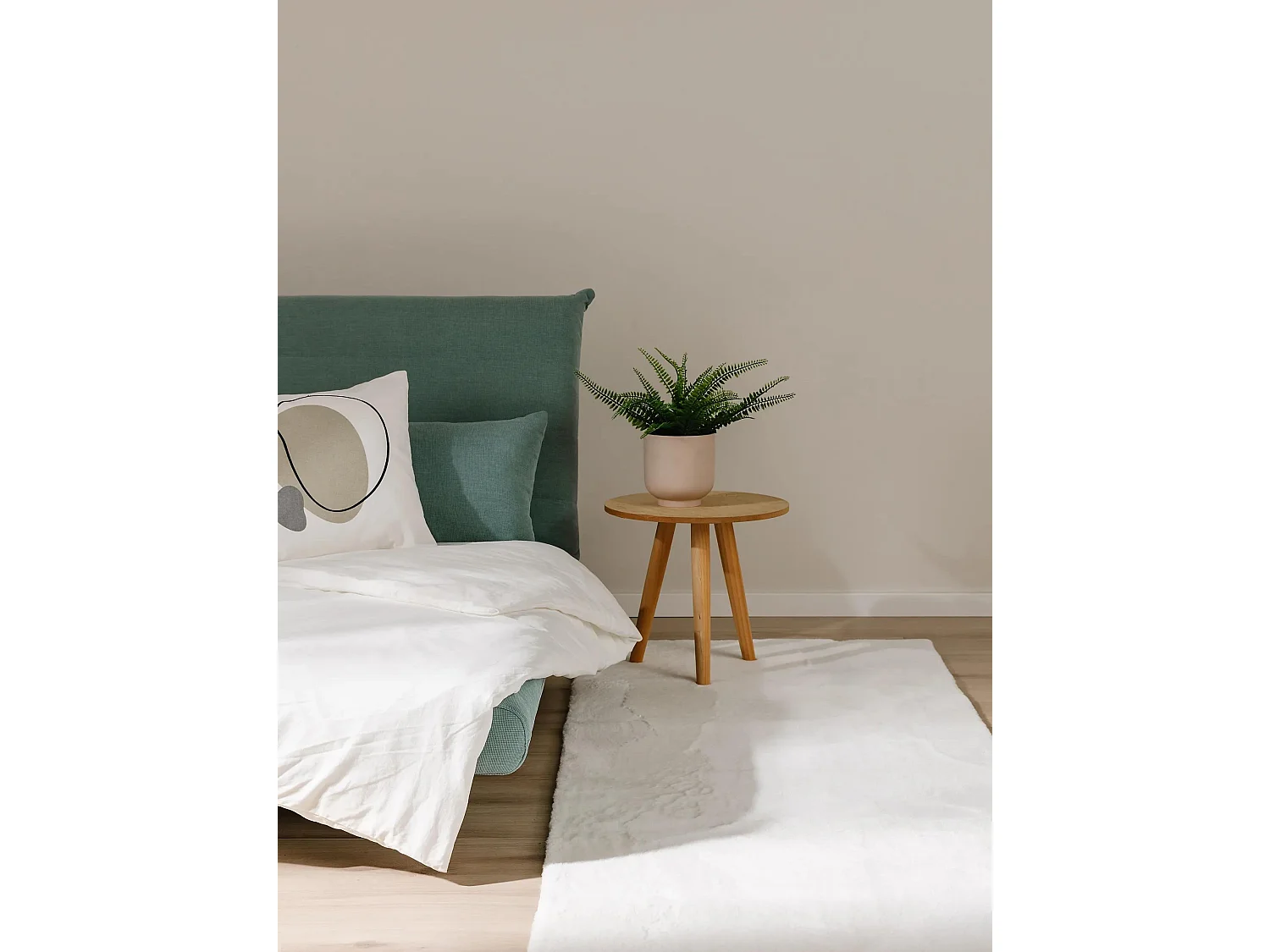 Tapis en fausse fourrure Furry Crème 80x300 cm