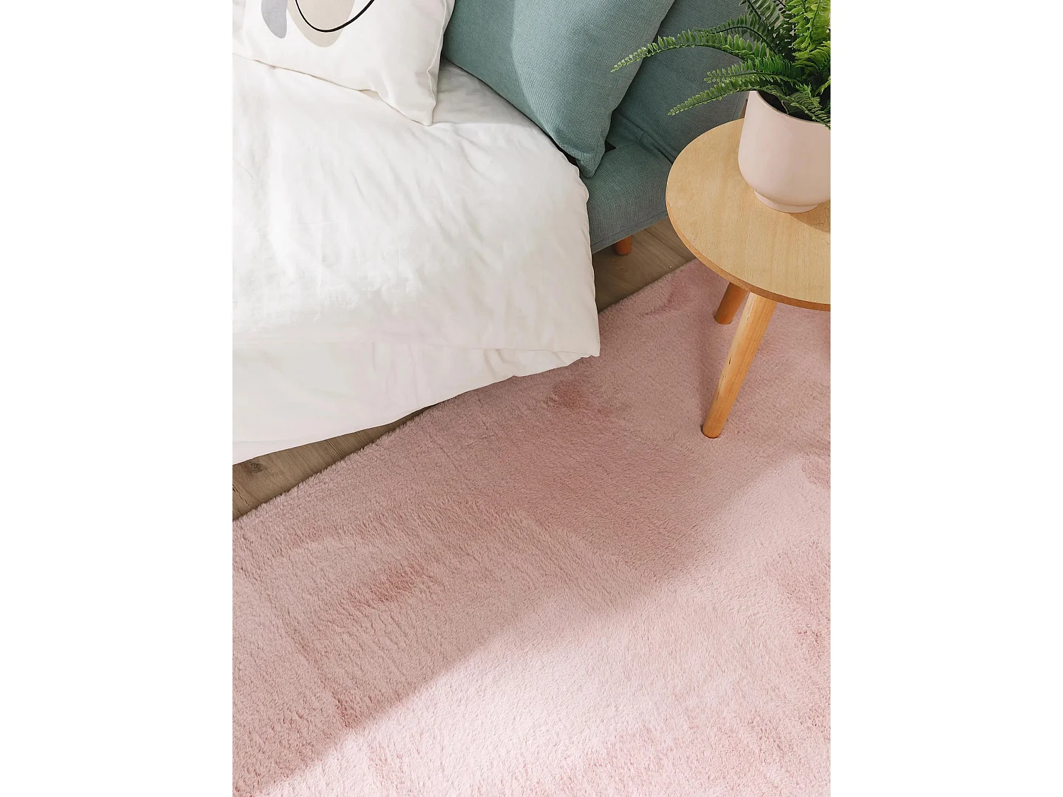 Tapis en fausse fourrure Furry Rose 80x300 cm