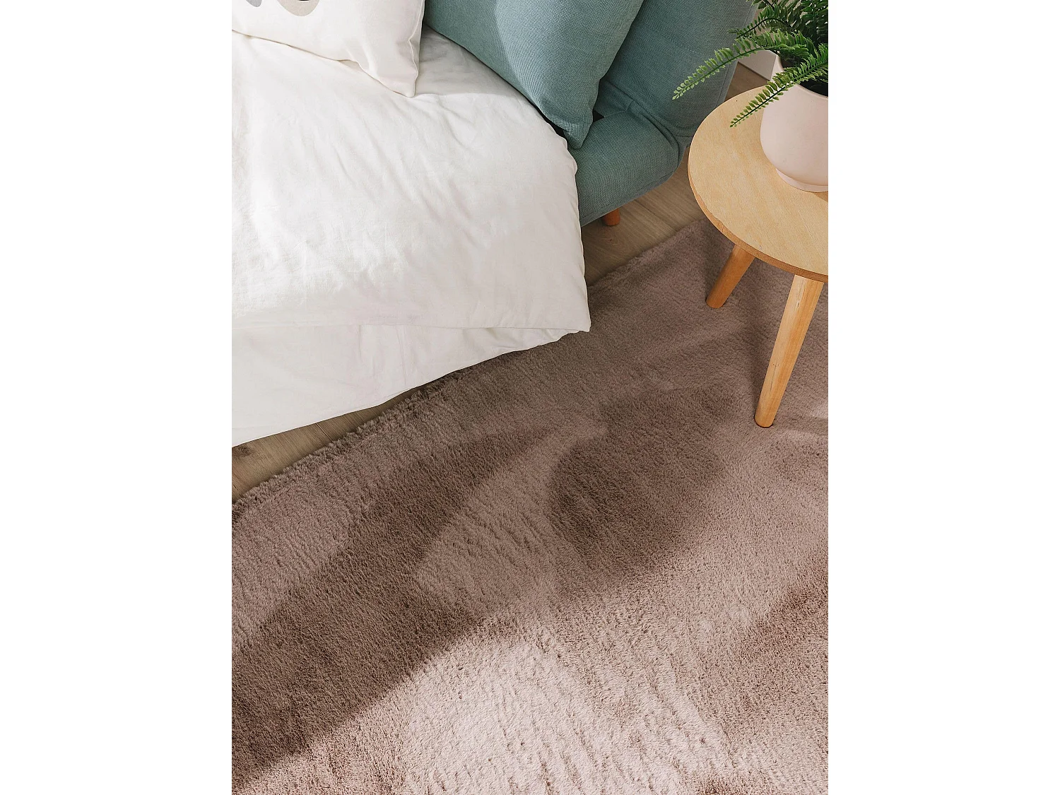 Tapis en fausse fourrure Furry Taupe 80x300 cm