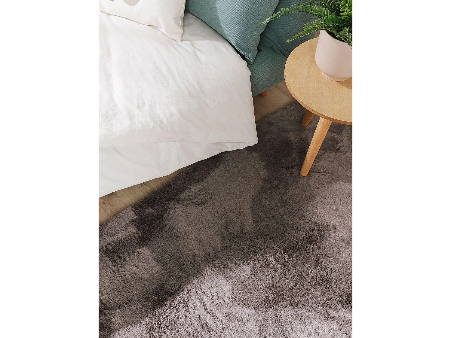 Tapis en fausse fourrure Furry Gris 80x300 cm