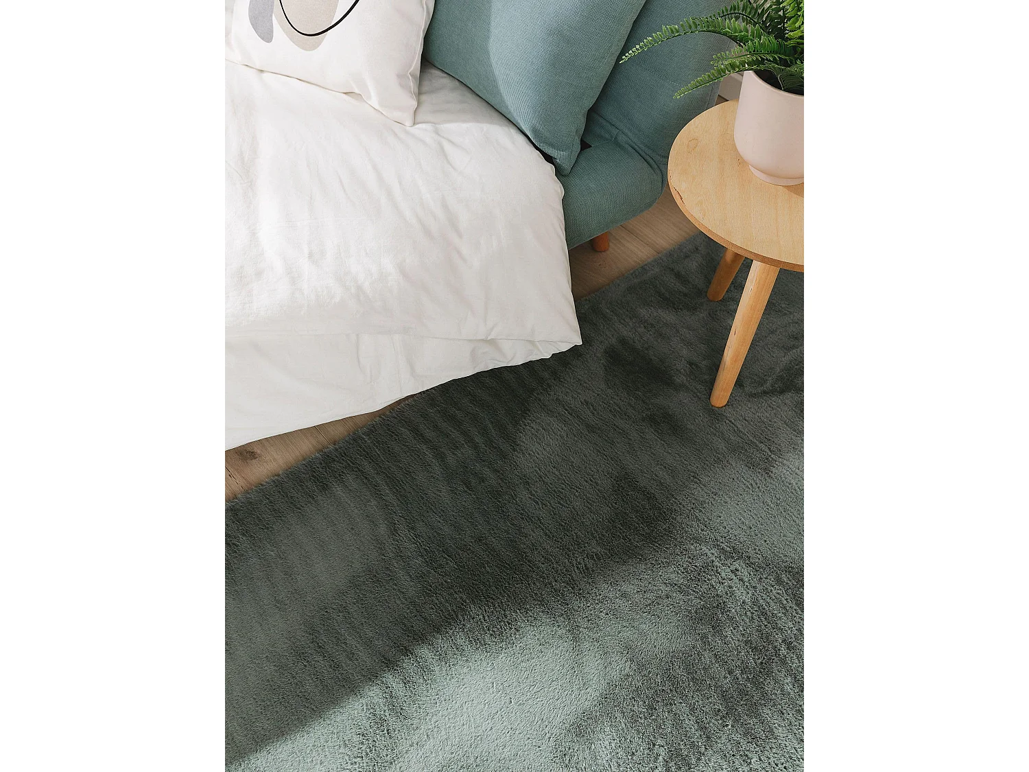 Tapis en fausse fourrure Furry Vert 80x300 cm