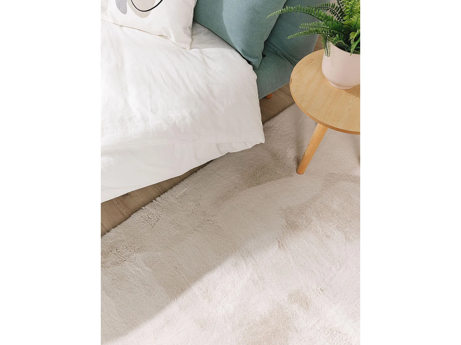 Tapis en fausse fourrure Furry Beige 80x250 cm