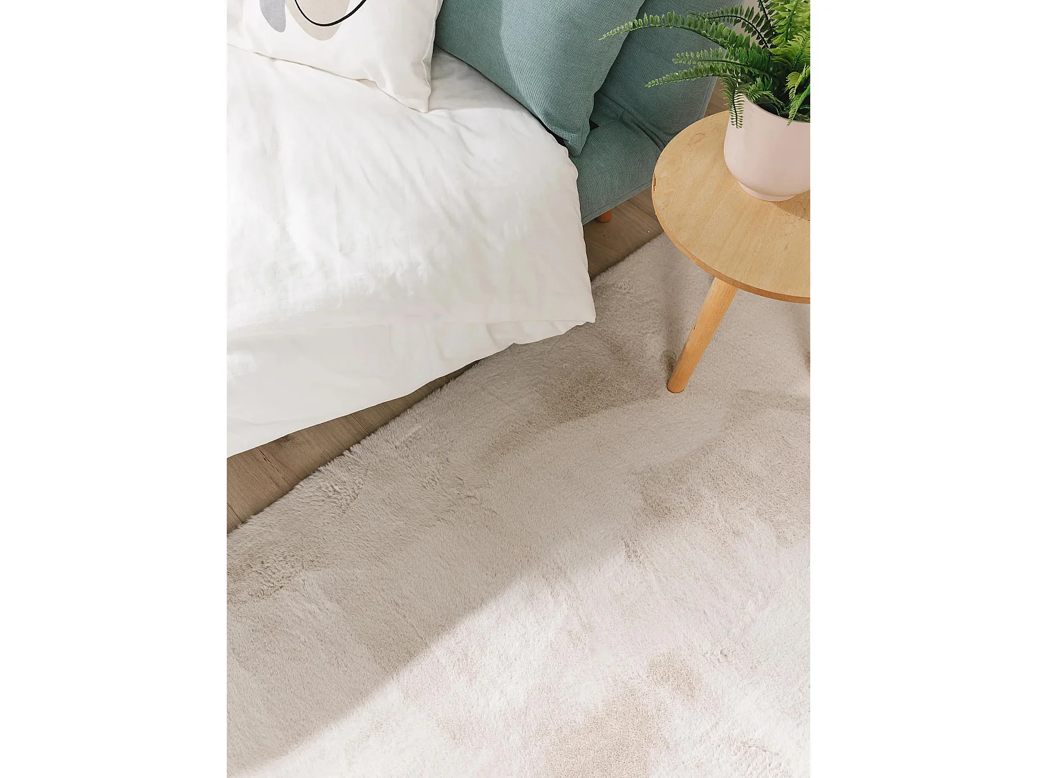 Tapis en fausse fourrure Furry Beige 80x300 cm