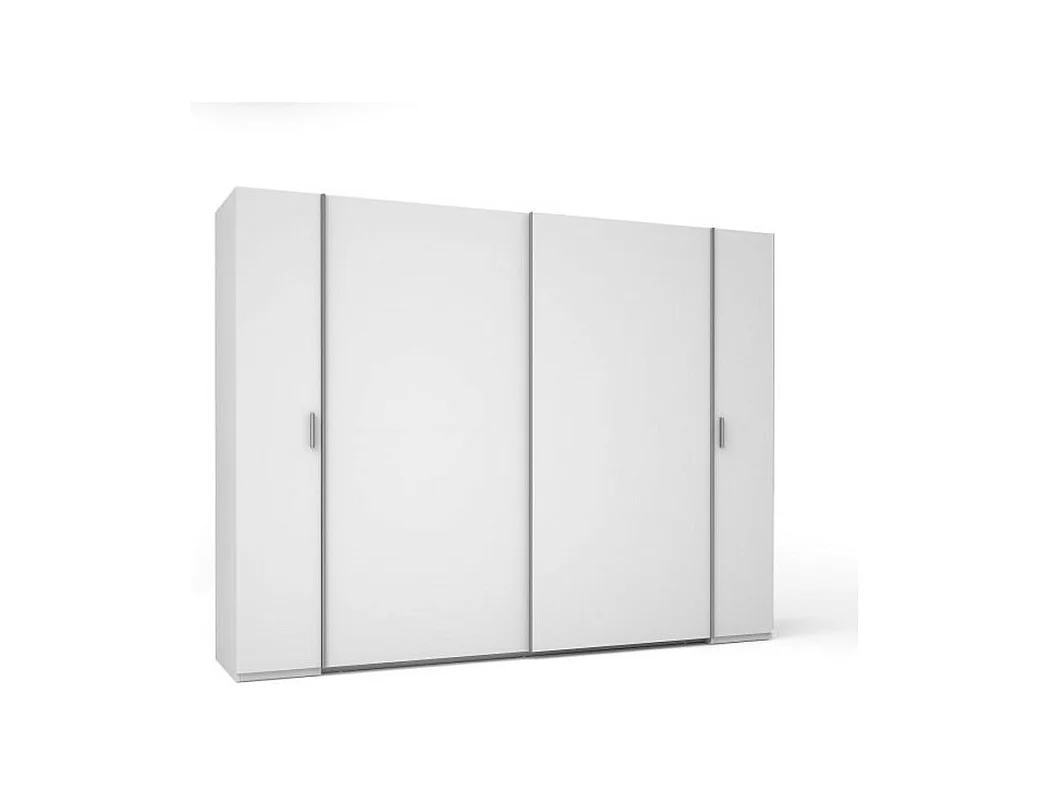 Armoire 4 portes STAR – Blanc – Avec penderie intégrée – L264 cm