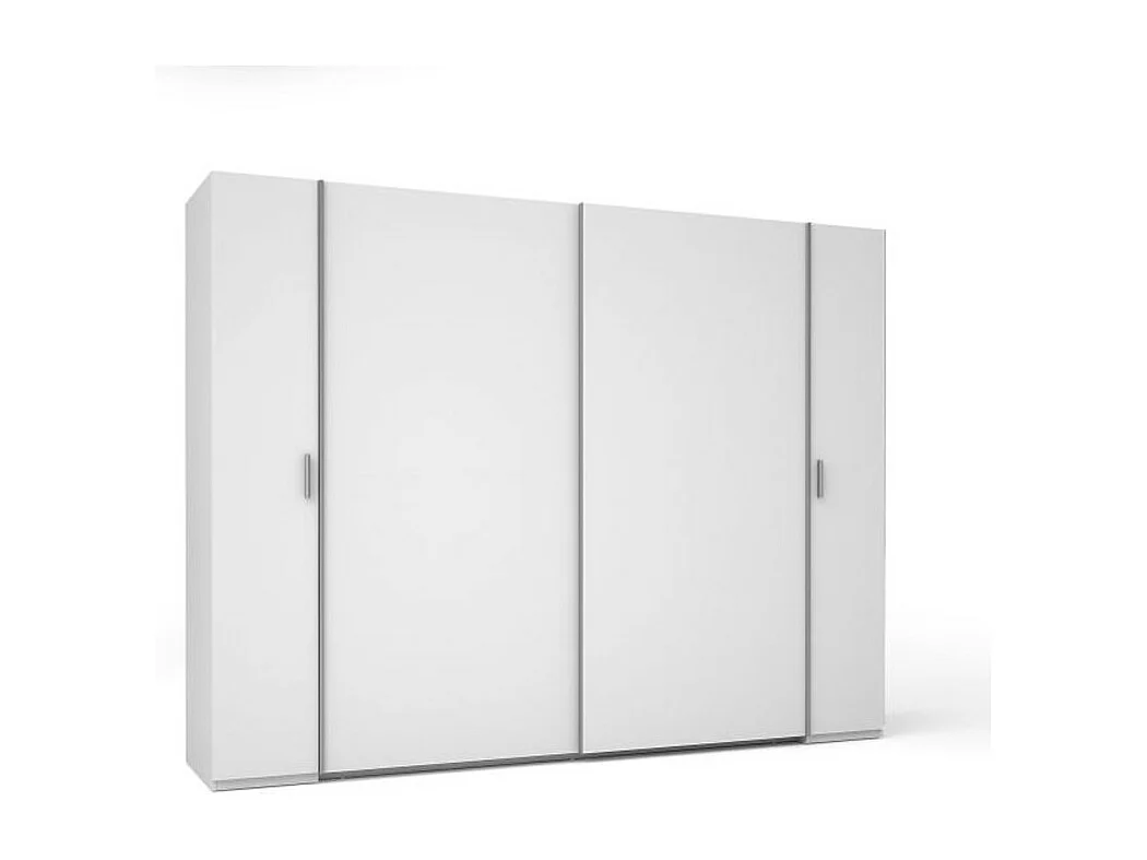 Armoire 4 portes STAR – Blanc – Avec penderie intégrée – L264 cm
