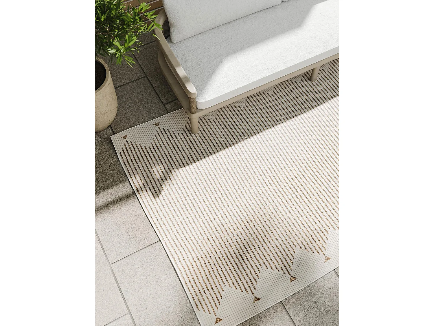 Tapis d'extérieur & intérieur Kaleo Crème/Beige 160x230 cm