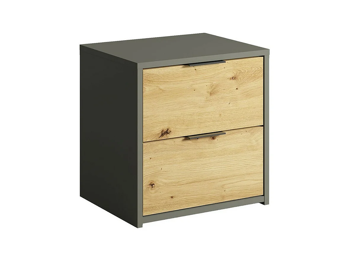 Complete design slaapkamer IZO: Kledingkast, bed 160x200, dressoir, nachtkastjes, eiken/antraciet grijs